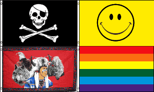 Pirate Smiley Rainbow Flags